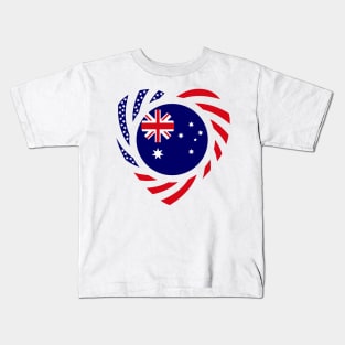 Australian American Multinational Patriot Flag Series (Heart) Kids T-Shirt